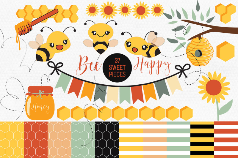 kawaii-bumble-bees-honey-bee-graphics-bundle