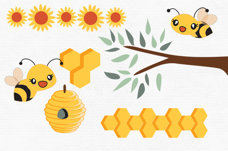 kawaii-bumble-bees-honey-bee-graphics-bundle