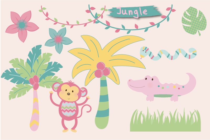 pattern-jungle-clipart-girls