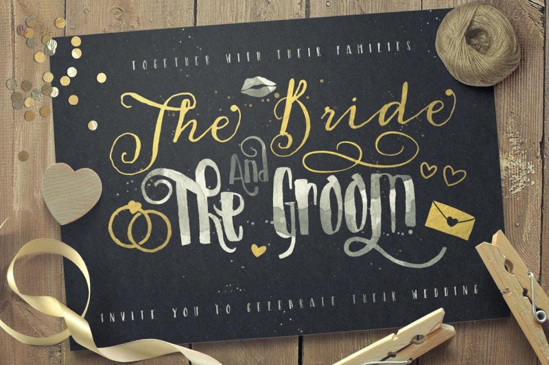 just-married-wedding-font