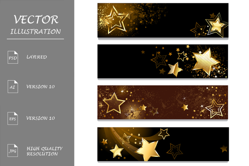 four-banners-with-stars-gold-stars