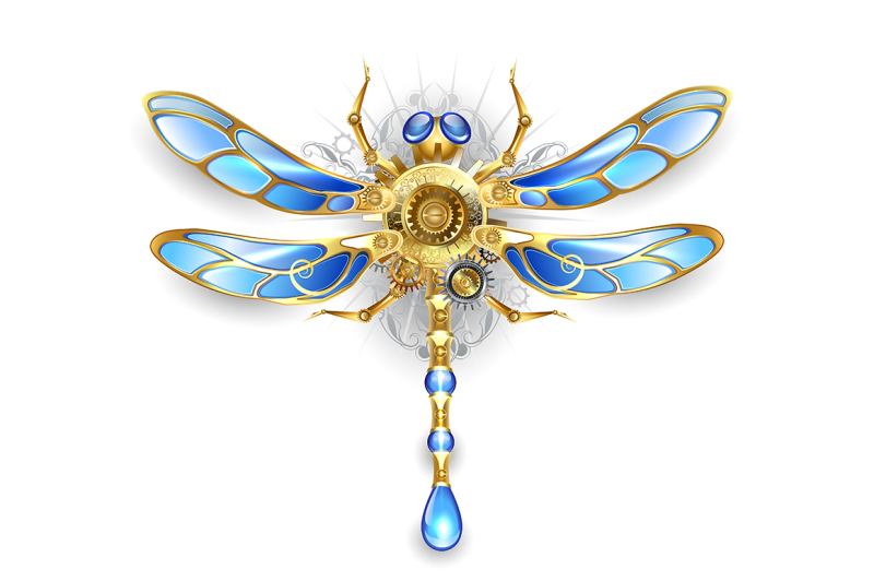 mechanical-dragonfly-on-a-white-background-steampunk