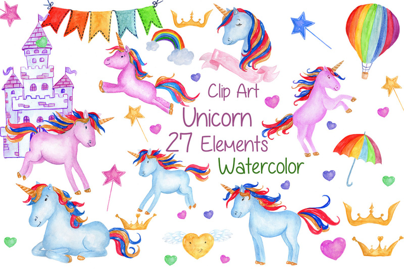 watercolour-unicorns-clip-art