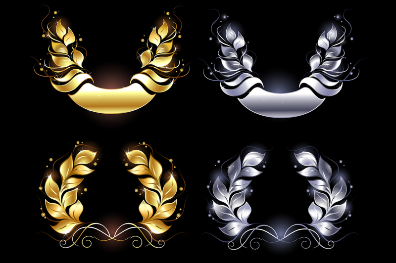 gold-and-silver-laurel-wreath