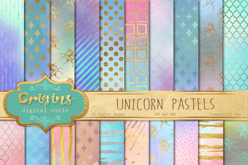 unicorn-pastel-digital-paper