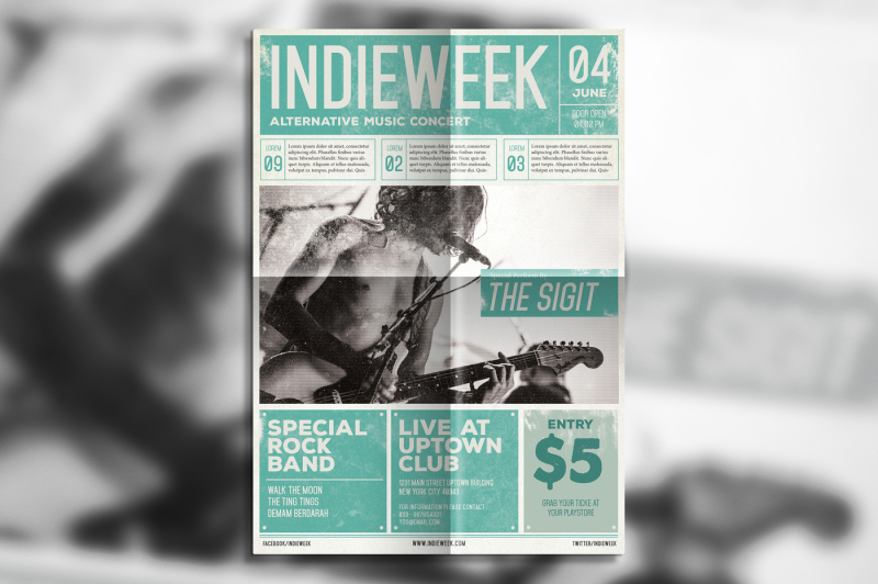 indie-rock-newspaper-flyer