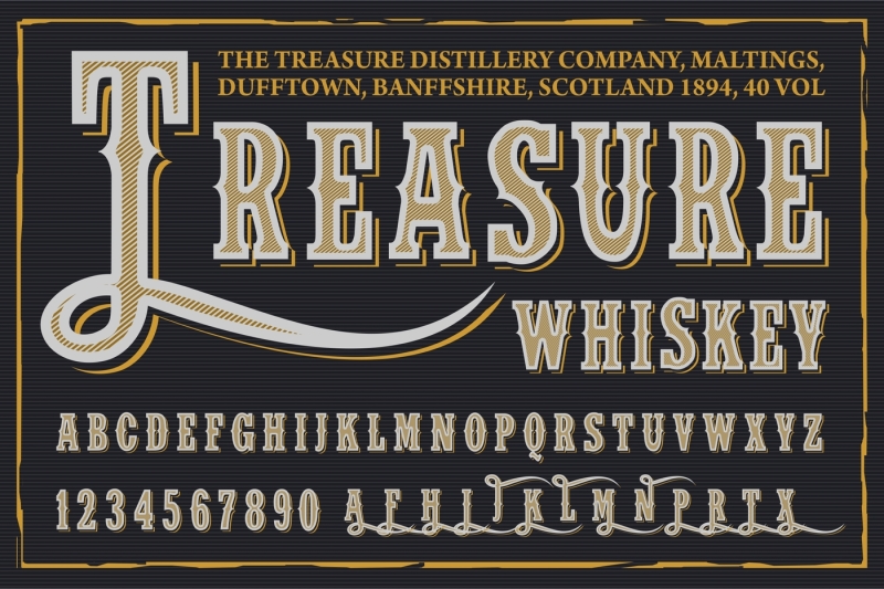 treasure-whiskey-typeface