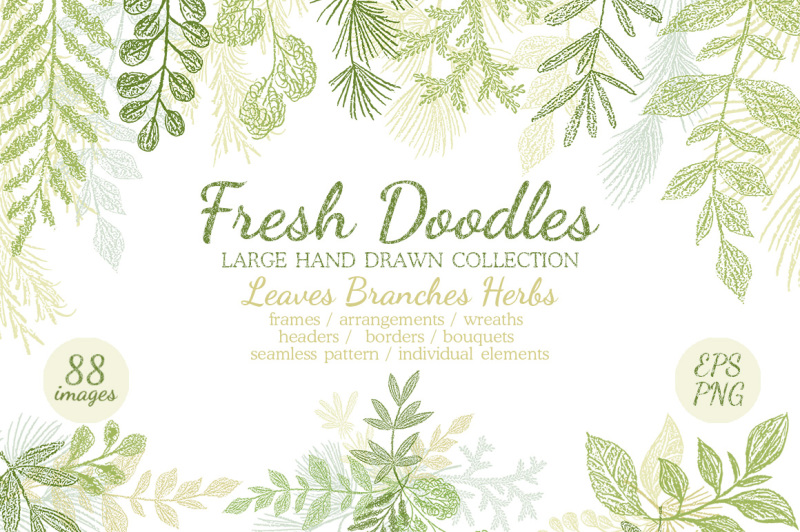 leaves-branches-and-herbs-fresh-doodle-collection