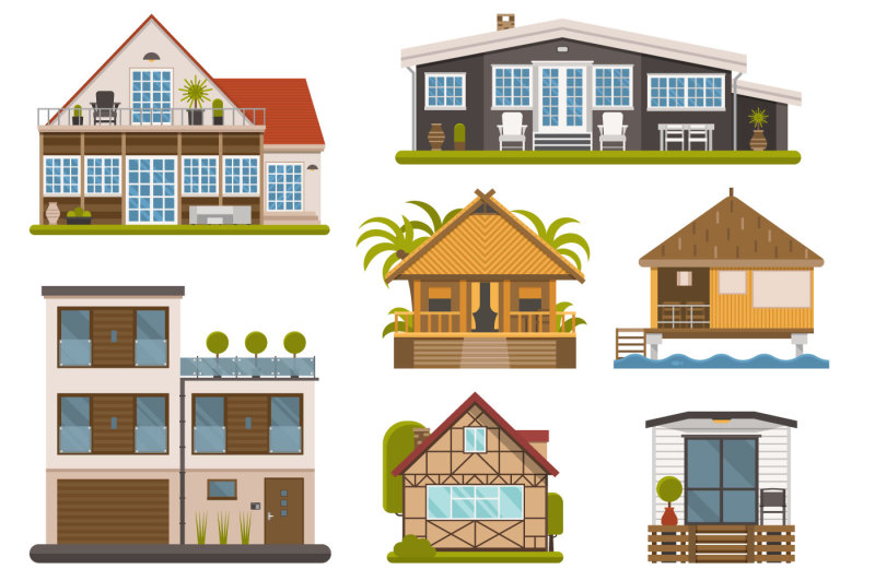 house-and-homes-set-apartments-and-bungalows