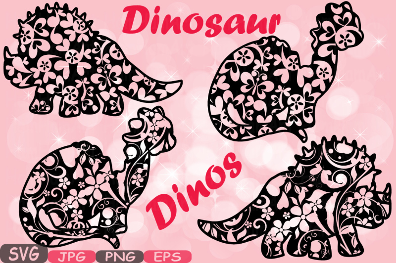 floral-dinosaur-dinos-pack-mascot-flower-monogram-cutting-files-svg-silhouette-school-clipart-illustration-eps-png-zoo-vector-460s