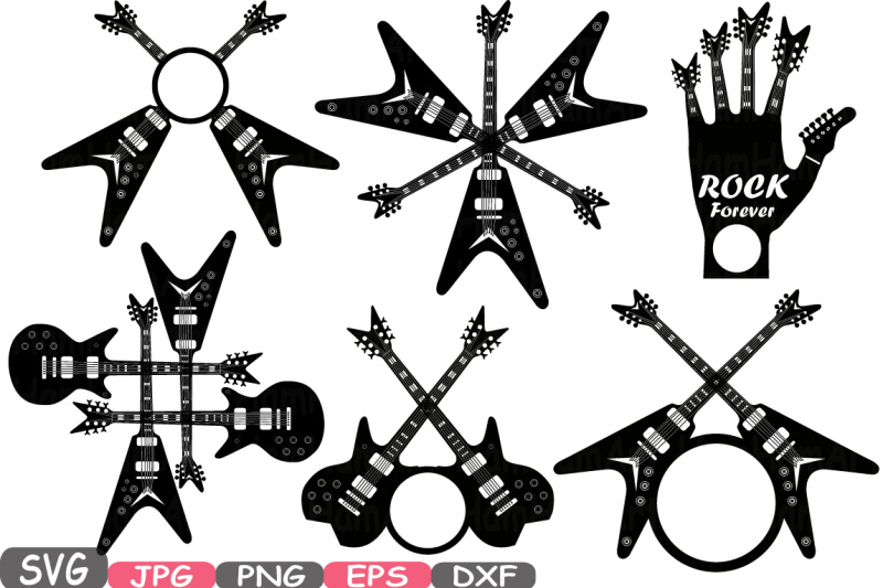 circle-rock-n-roll-music-cutting-files-svg-clipart-silhouette-welcome-long-live-rock-and-roll-heavy-metal-vinyl-eps-png-dxf-vector-360s