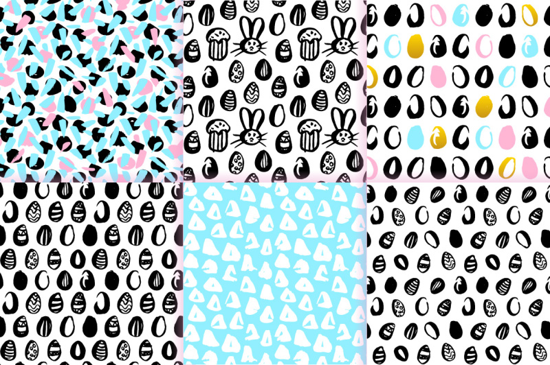 trendy-easter-seamless-patterns