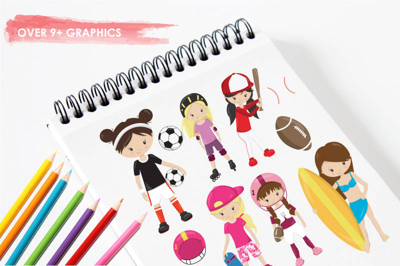 sport-girls-graphics-and-illustrations