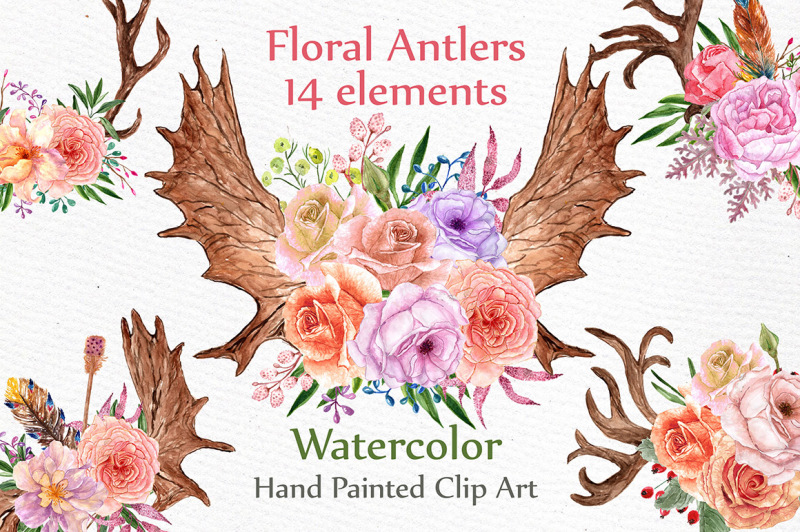 watercolor-floral-antlers-clipart