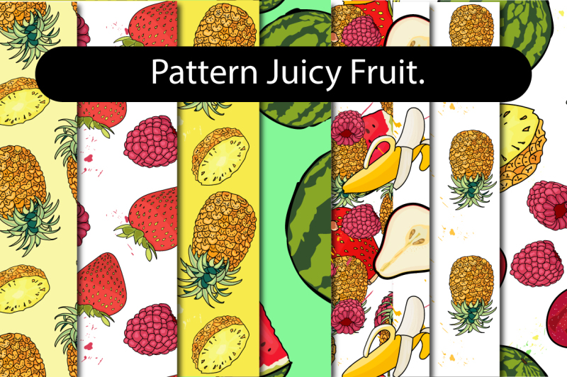 juicy-fruit-pattern-set