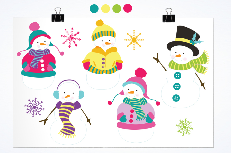 colorful-snowmans-graphics-and-illustrations