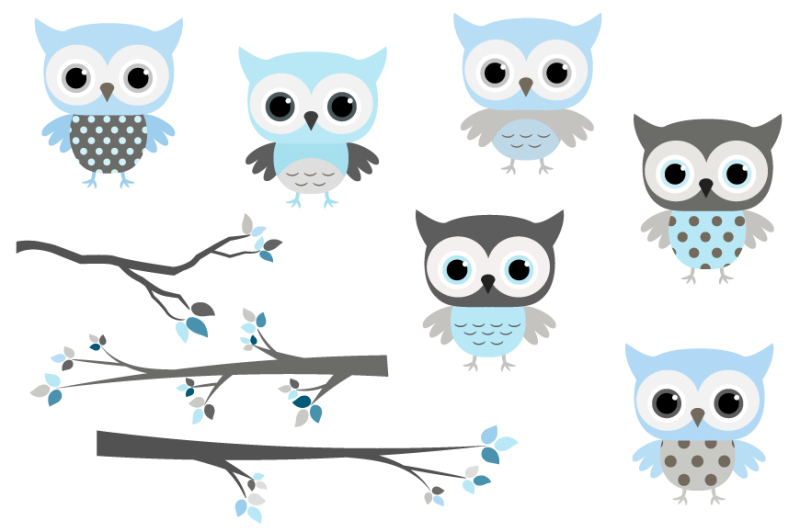 cute-baby-boy-clip-art-blue-grey-owls-clipart-baby-shower-clipart
