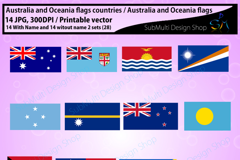 australia-and-oceania-flags-printable