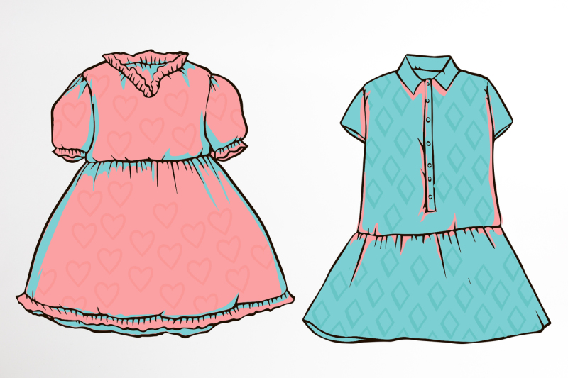 pink-and-blue-cute-dresses-set