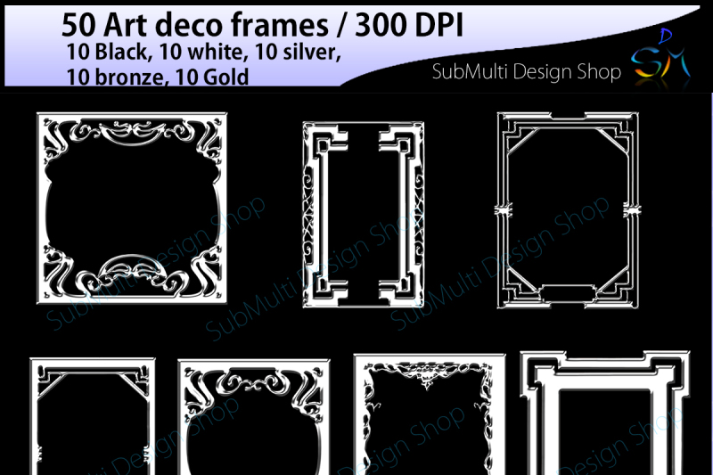 art-deco-frames-set