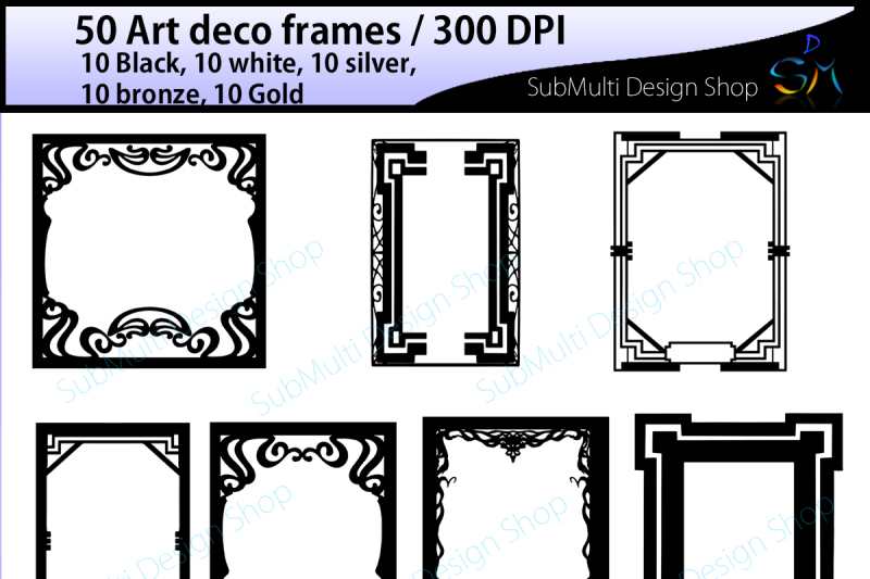 art-deco-frames-set
