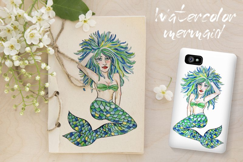 watercolor-mermaid