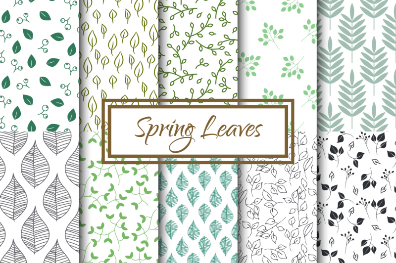 spring-leaves-seamless-patterns