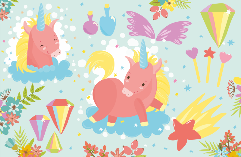 magic-unicorns-pattern-and-flowers