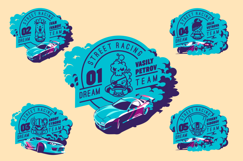 street-racing-t-shirts-badges-bundle