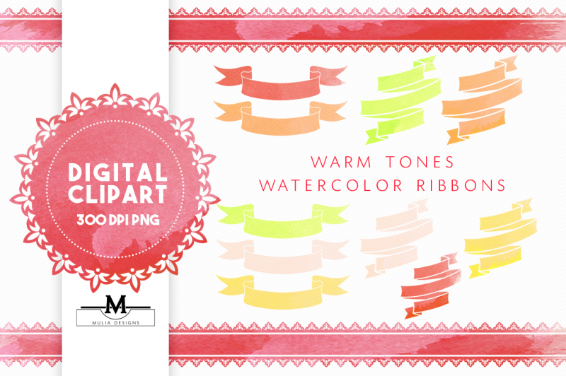warm-watercolor-ribbons-clipart