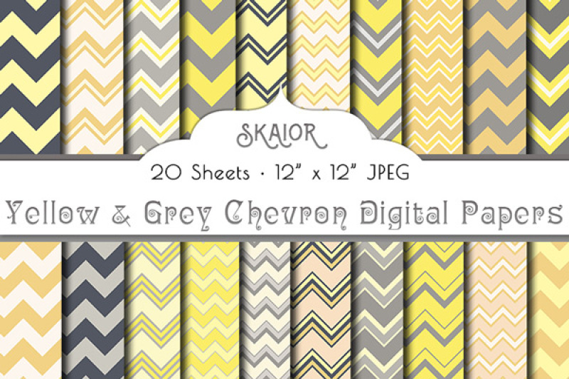 yellow-grey-chevron-digital-papers