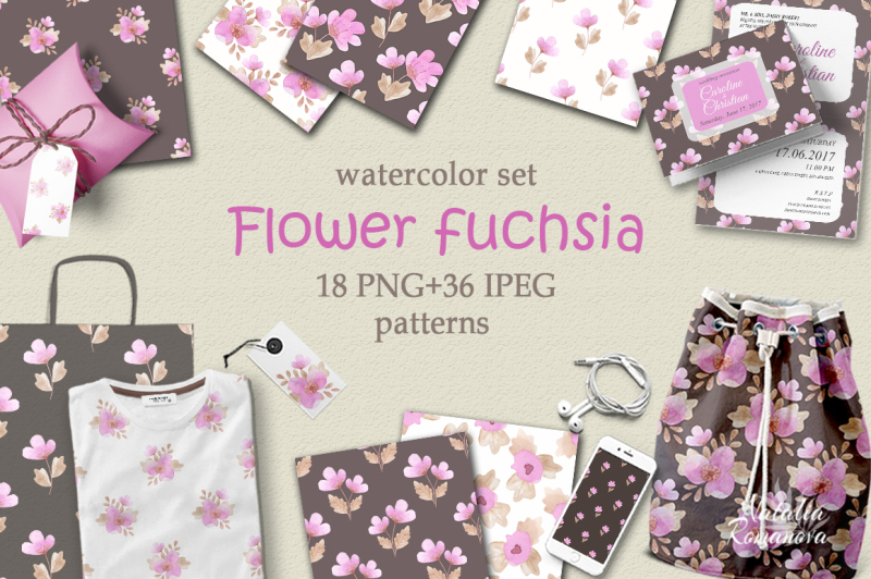 flower-fuchsia-patterns-watercolor