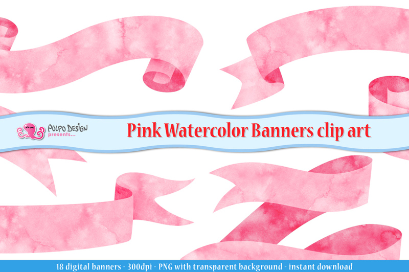 pink-watercolor-banner-clipart