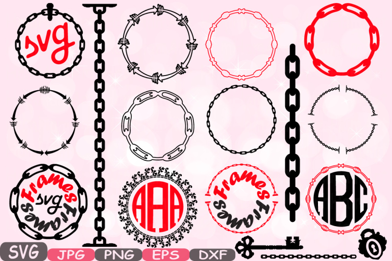 Download Arrow and Chain Circle Frame SVG Silhouette Cutting Files ...
