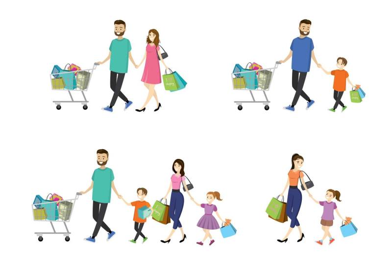 set-cartoon-happy-shopping-family