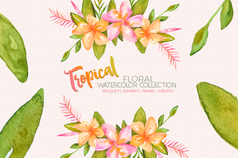 tropical-watercolor-floral-collection