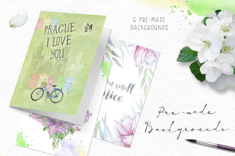 spring-and-bicycle-watercolors