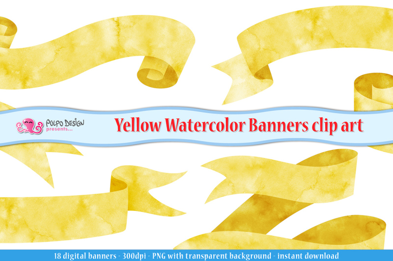 yellow-watercolor-banner-clipart