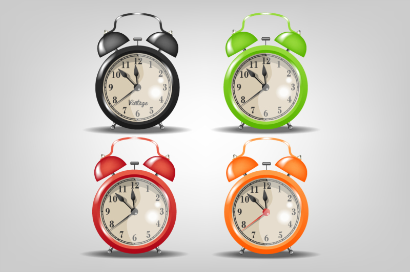 vector-vintage-alarm-clocks