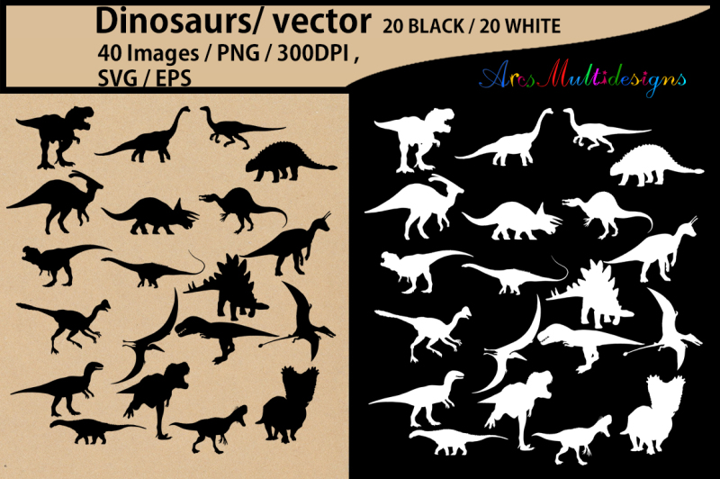 dinosaurs-silhouette-clipart-vector