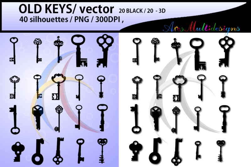 old-key-vintage-key-set-svg-eps-dxf