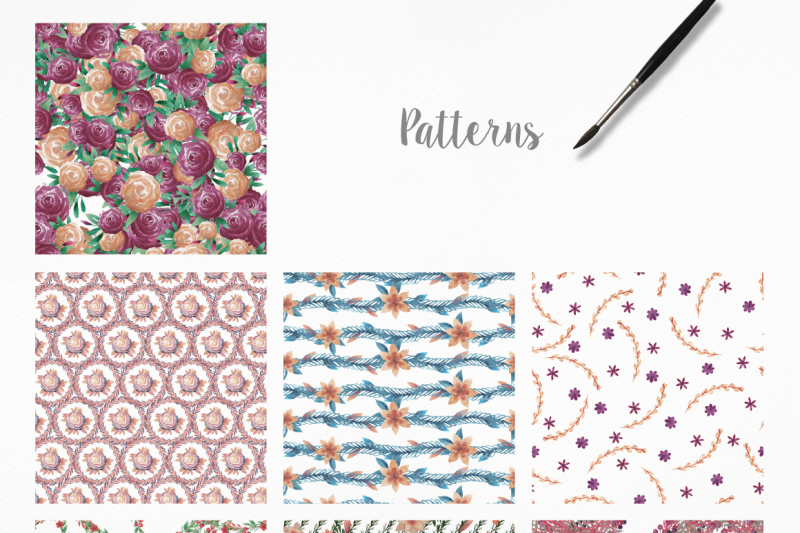 Watercolor frames, patterns, animals By Julia Dreams | TheHungryJPEG.com