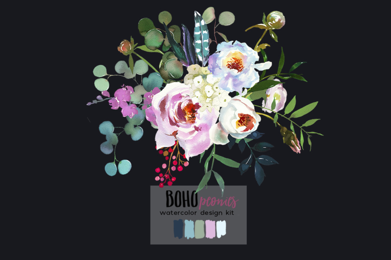 boho-pink-white-peonies-roses-eucaluptus-watercolor