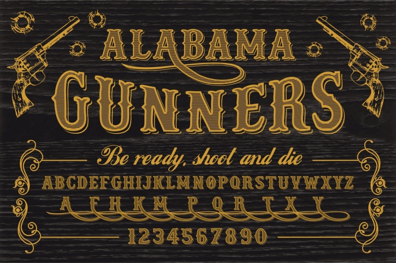 alabama-gunners-handcrafted-vintage-vector-typeface