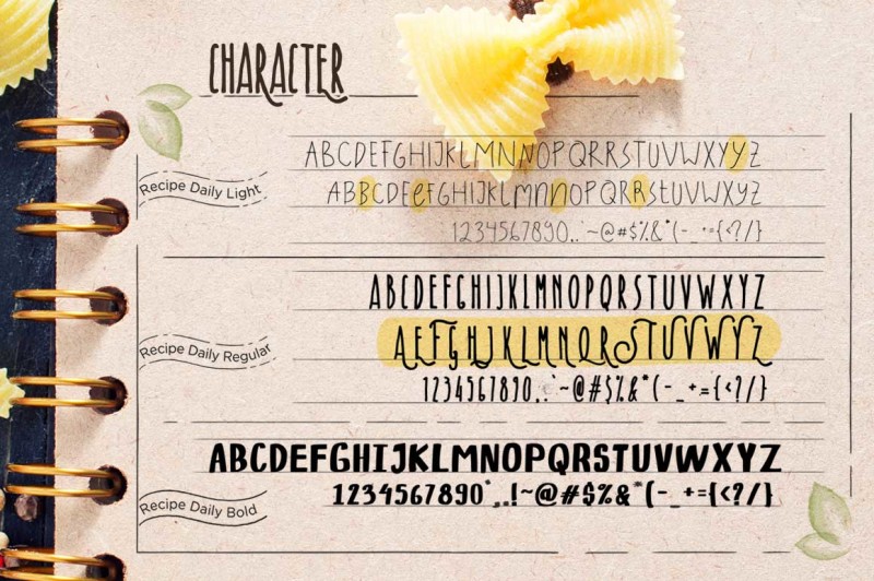 recipe-daily-typeface-with-extras