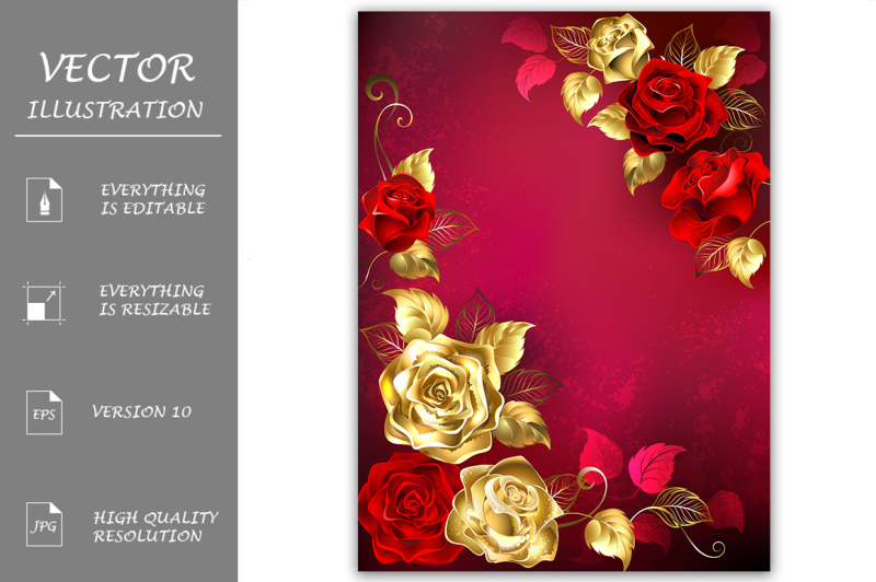 greeting-card-with-red-jewelry-roses-gold-roses