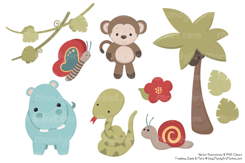 vintage-jungle-animal-clipart-and-vectors