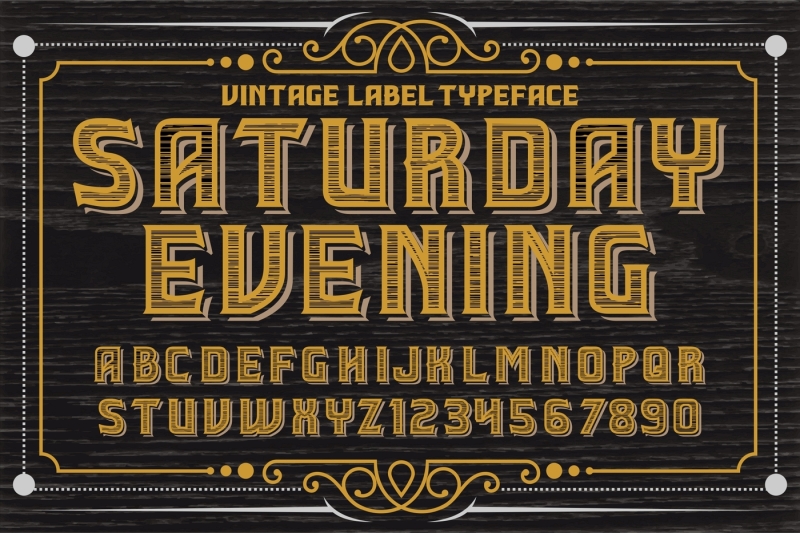 vintage-label-typeface-saturday-evening