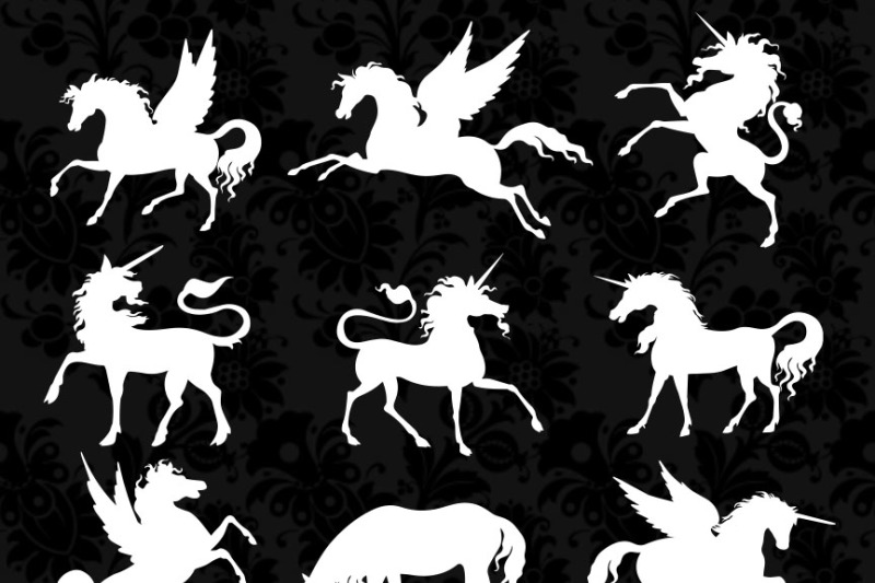 unicorn-and-pegasus-silhouettes