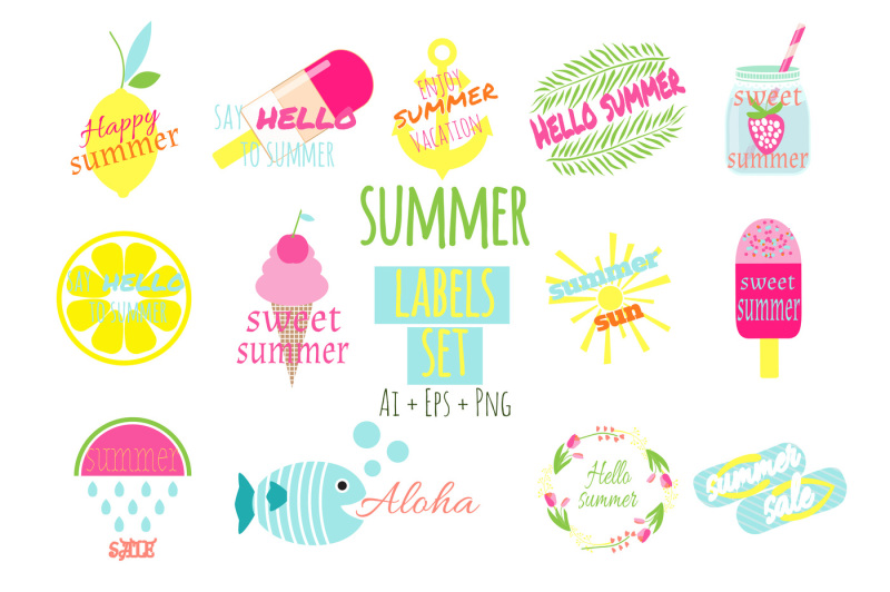 summer-labels-vector